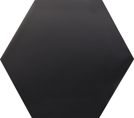 Wandtegel Douglas en Jones vintage hexagon negro mat 15x17