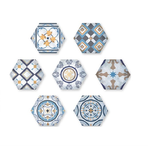 Vloertegels Terre D'Azur Bizantino Blanco Decor Mix 15,5x18cm