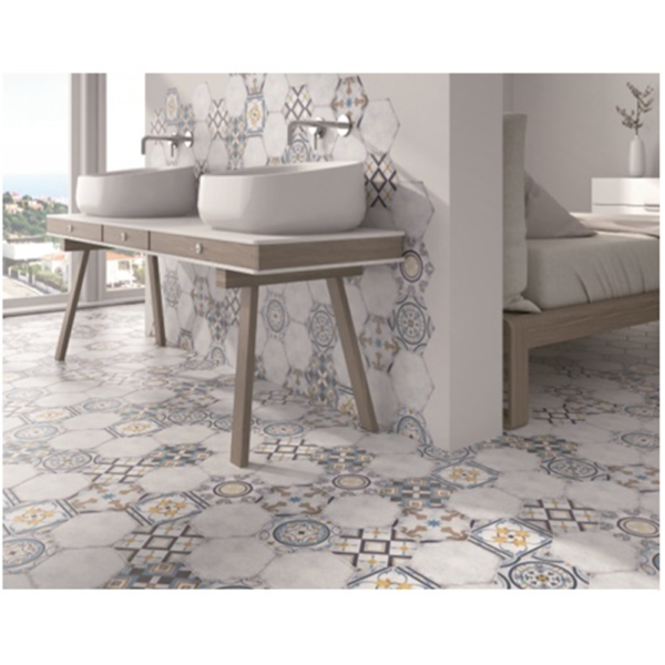 Vloertegels Terre D'Azur Bizantino Blanco Decor Mix 15,5x18cm