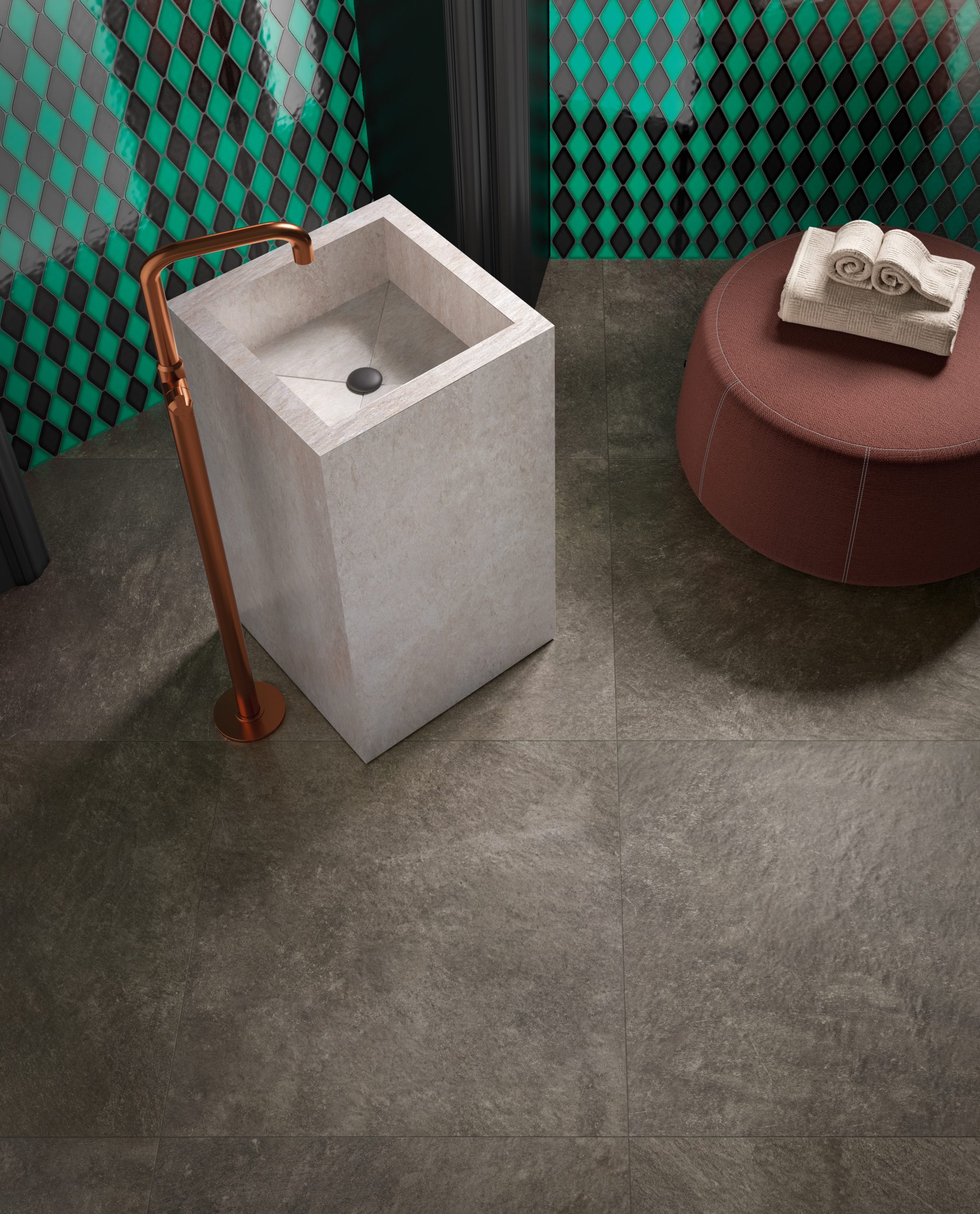Vloertegels Cercom Absolute Black mat 100x100cm