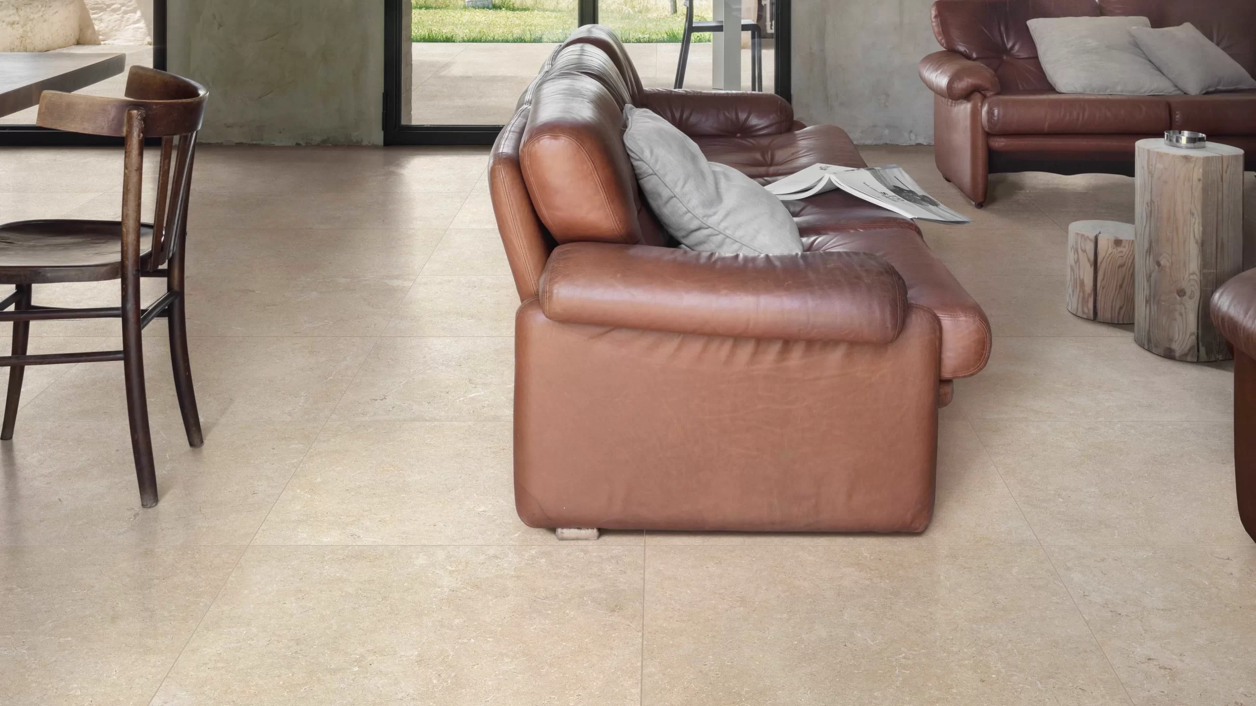 Vloertegels Marazzi Mystone Limestone Sand 120x120cm