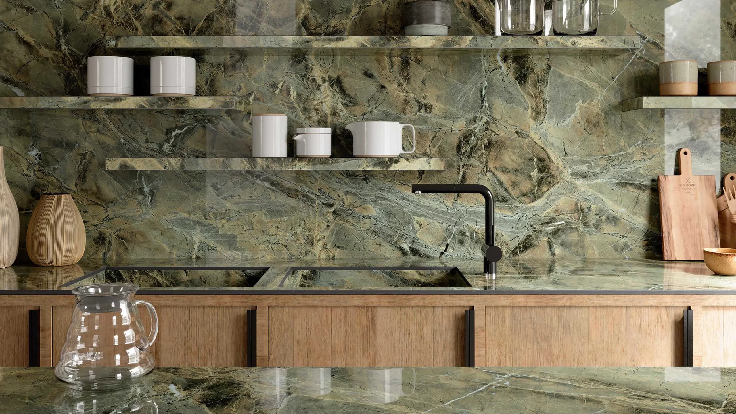 Vloertegels Marazzi Marble Look Verde Borgogna Glans 120x120