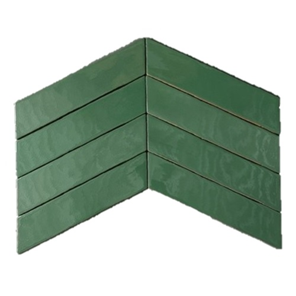 Wandtegels Terre D'Azur Chevron Granada Verde R 6,4x27,5