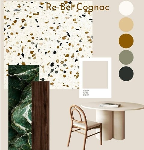 Vloertegels Revoir Paris Re-Bel Cognac 60x60cm