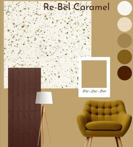 Vloertegels Revoir Paris Re-Bel Caramel 60x60cm