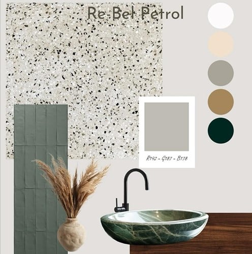 Vloertegels Revoir Paris Re-Bel Petrol 60x60cm